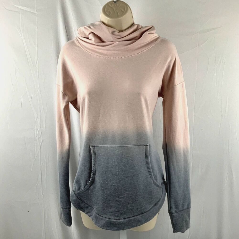 Calia by Carrie Underwood High Neck Ombre Hoodie Pink/Grey Size XS